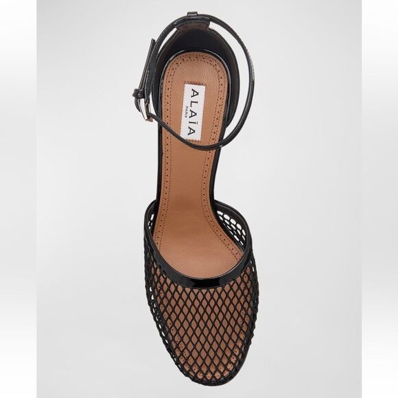 ALAIA Fishnet Patent Heels - Picture 4 of 14